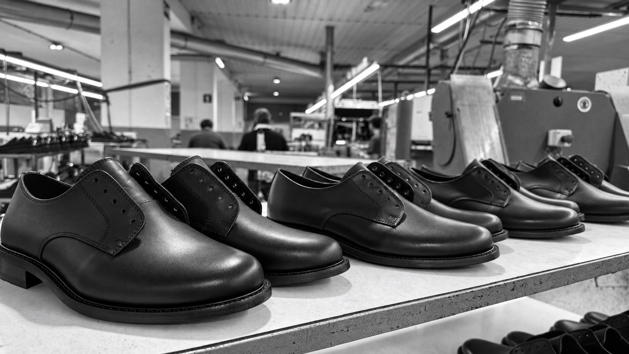 A workshop record of the laced shoe, with its patterns and finished details.