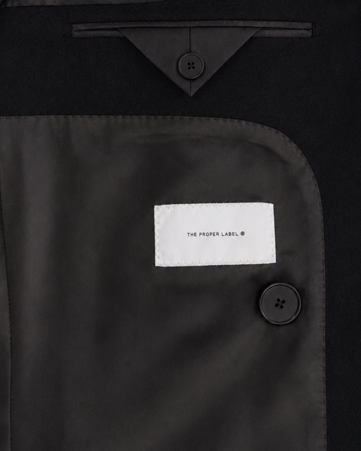 The Legacy Wool & Cashmere Overcoat — lining and label