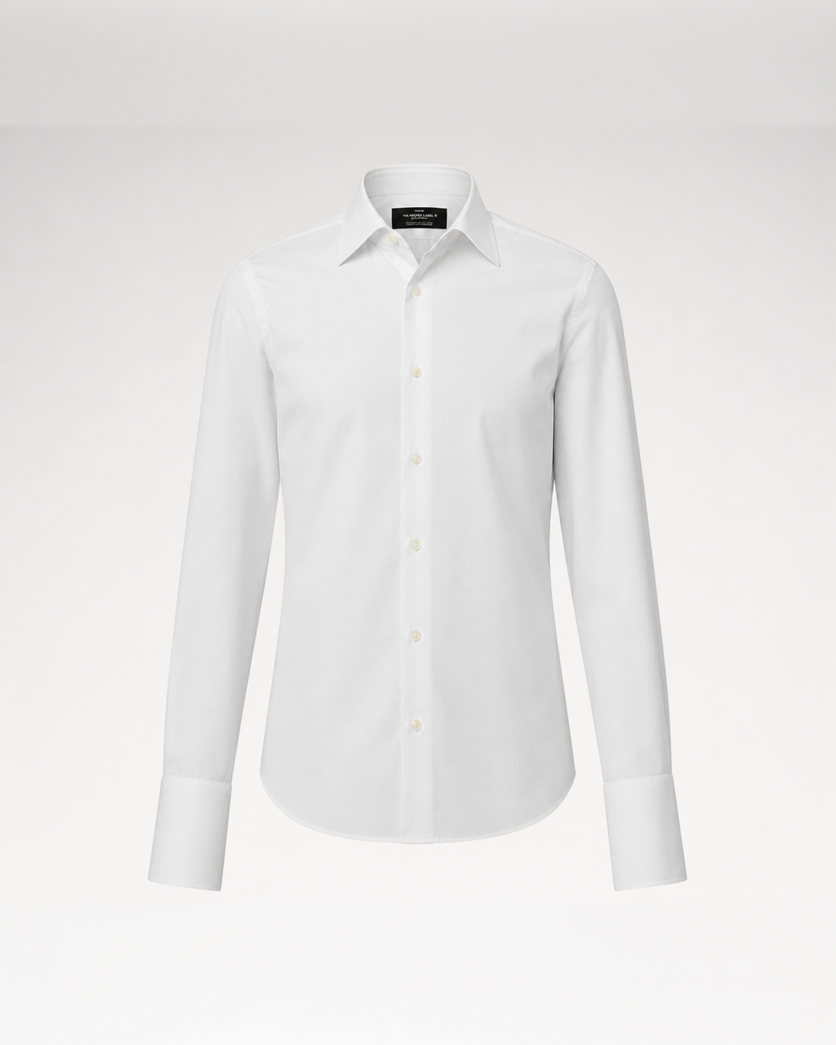 The Proper Poplin Shirt in white, front view