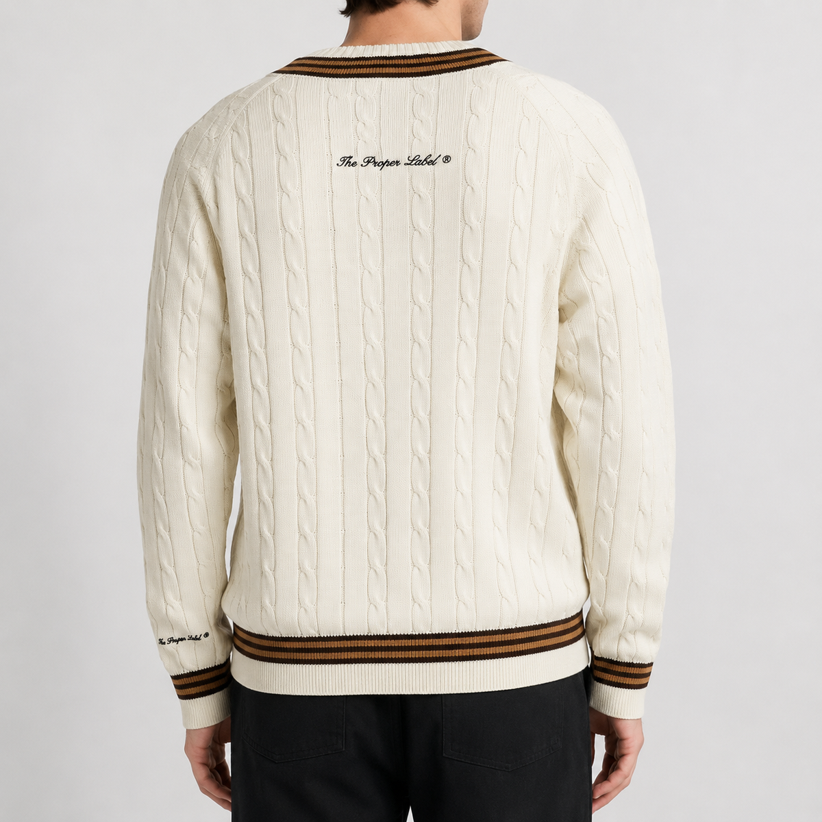 D.C. United — The District Cable-Knit Sweater — back view worn by a model