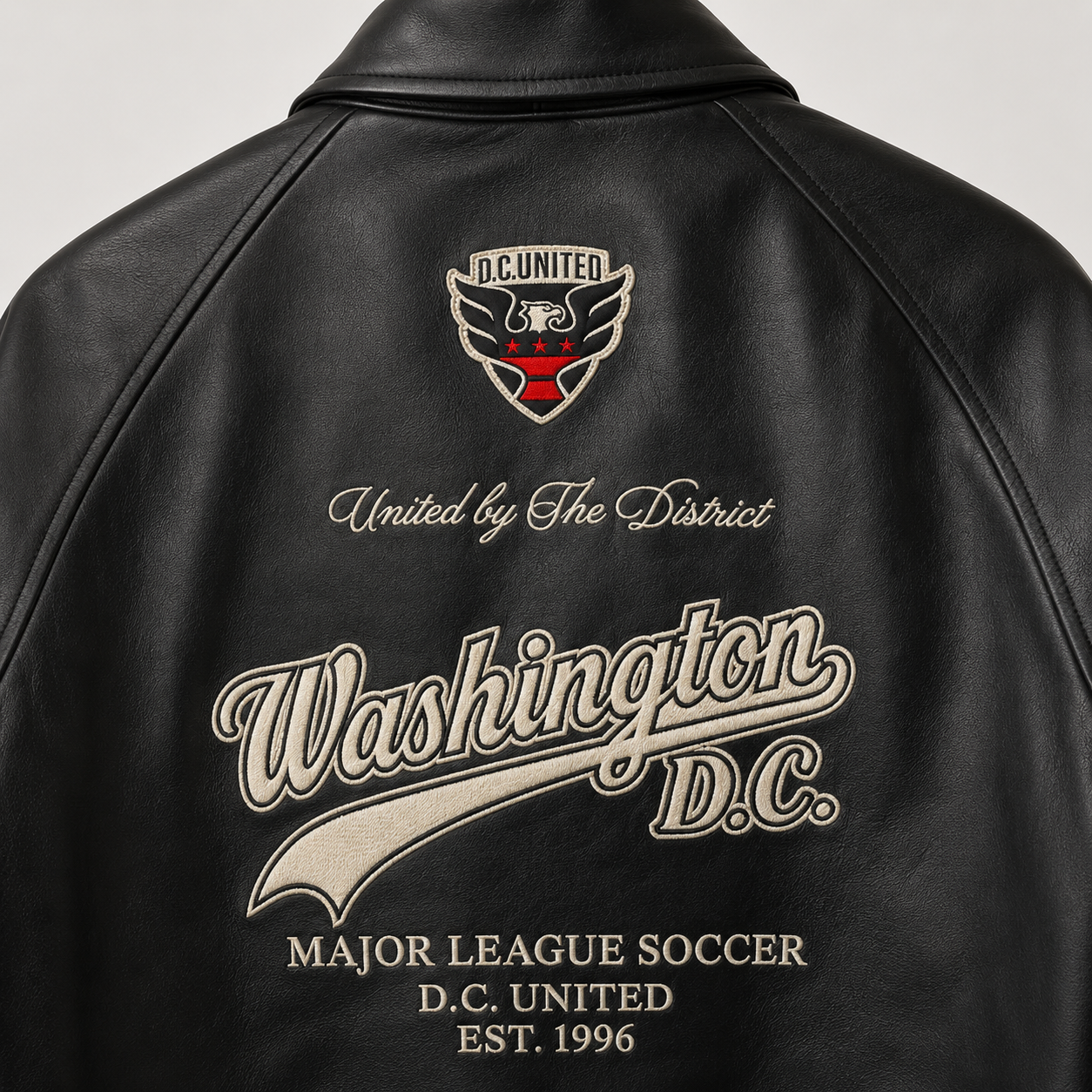 D.C. United — District Legacy Leather Jacket — back championship artwork