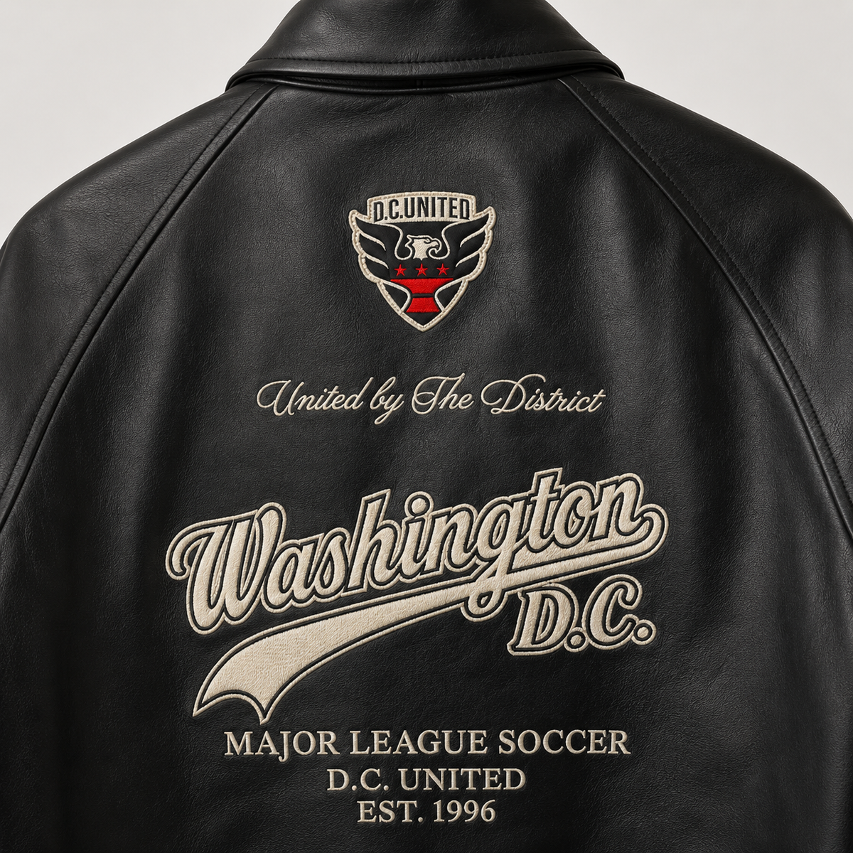 D.C. United — District Legacy Leather Jacket — back championship artwork
