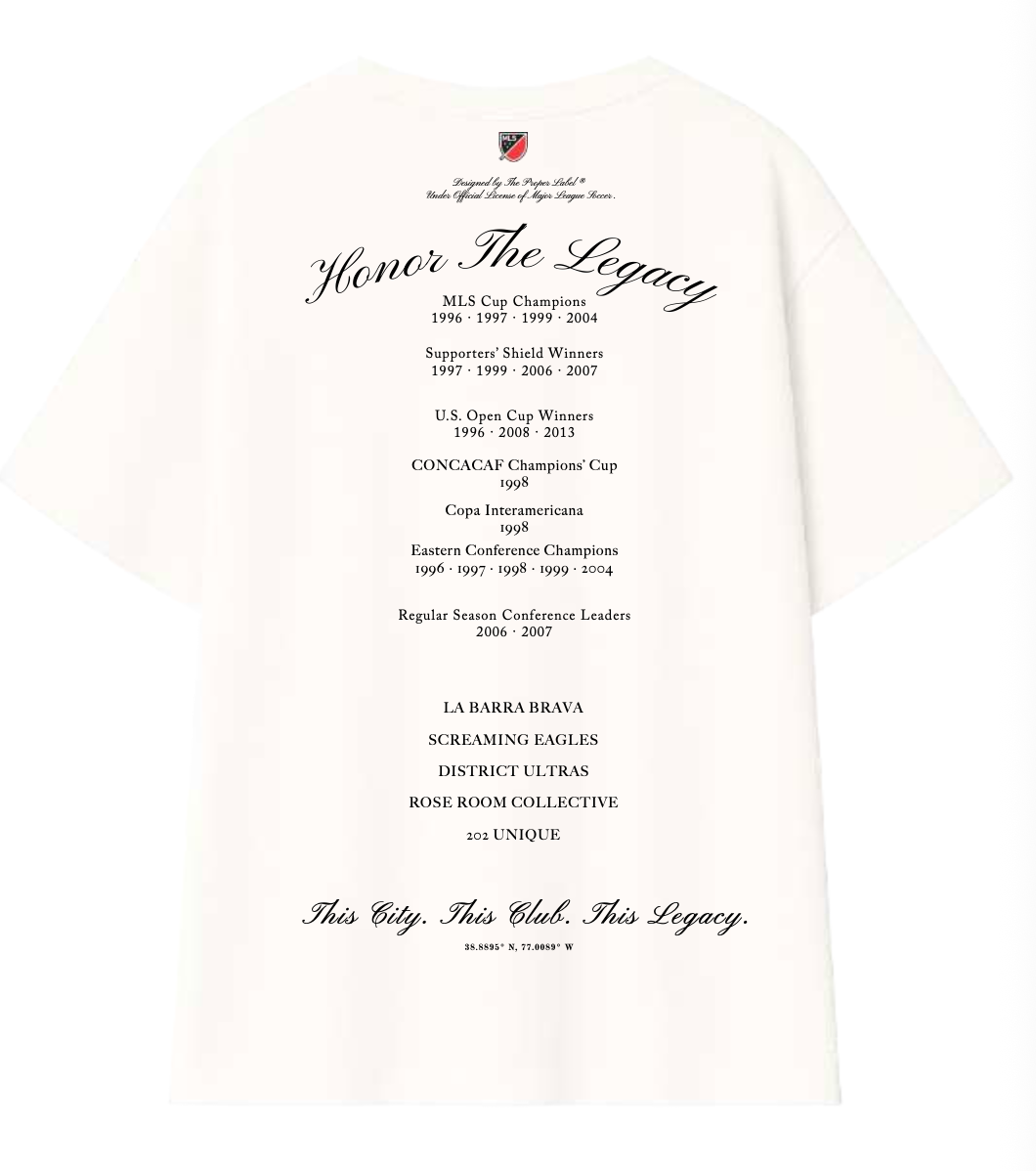 D.C. United — Legacy T-Shirt — back with club history artwork