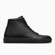 The Proper High-Top Sneaker — Black — single side profile, Maison product cover.