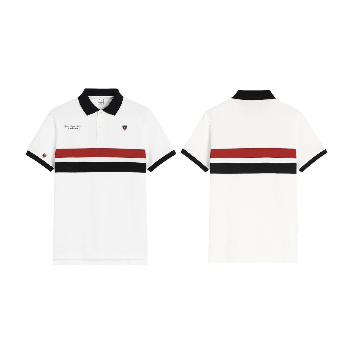 D.C. United — The Heritage Stripe Polo — White / Black — design illustration