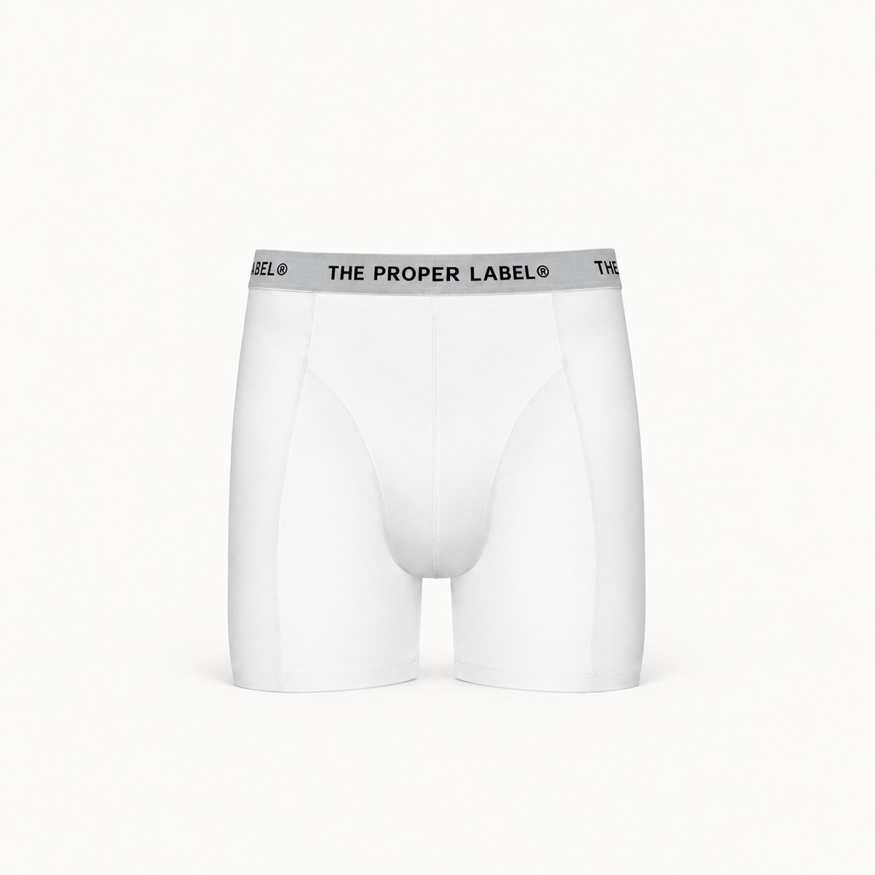 Boxer briefs — white — single product view on the Maison studio background.