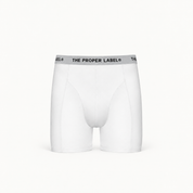 Boxer briefs — white — single product view on the Maison studio background.