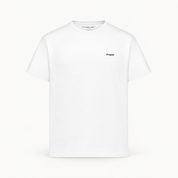 Essential T-shirt — white — single product view on the Maison studio background.