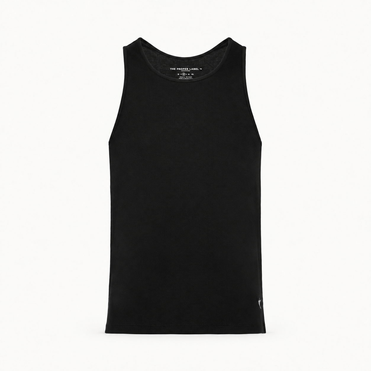 Tank top — black — single product view on the Maison studio background.