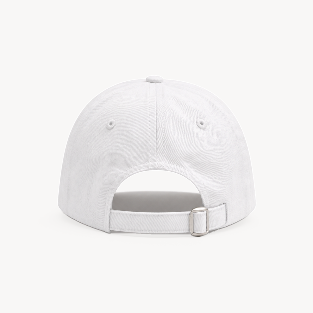 Signature Proper Cap — Blanc — back with adjustable strap