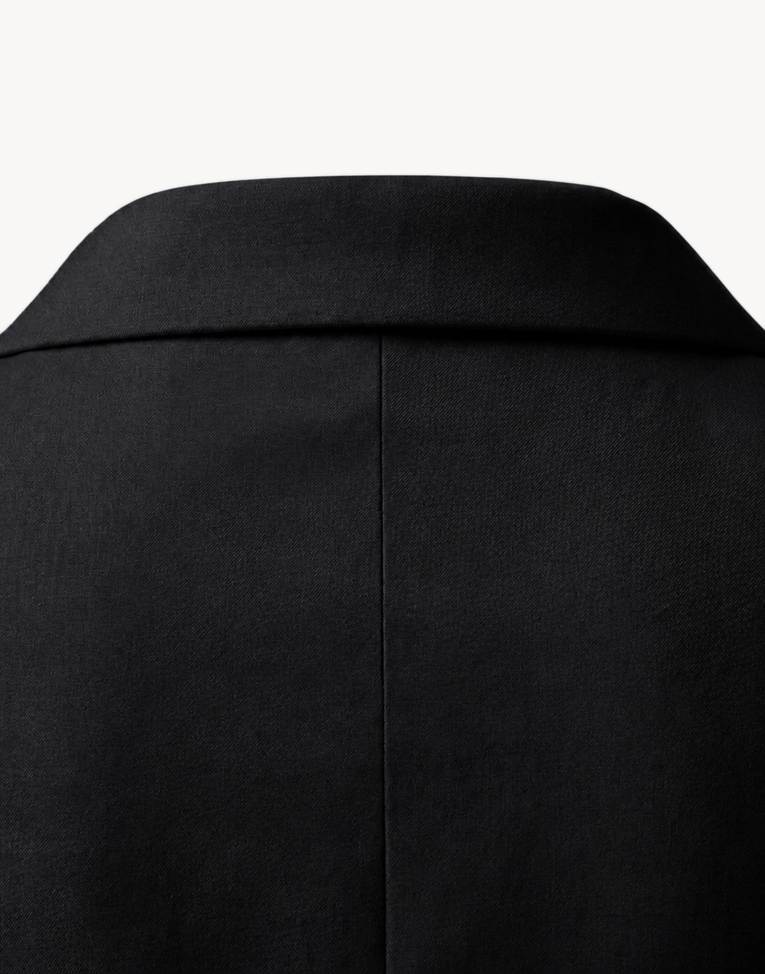 Grand Street Double-Breasted Blazer — Noir — back collar detail