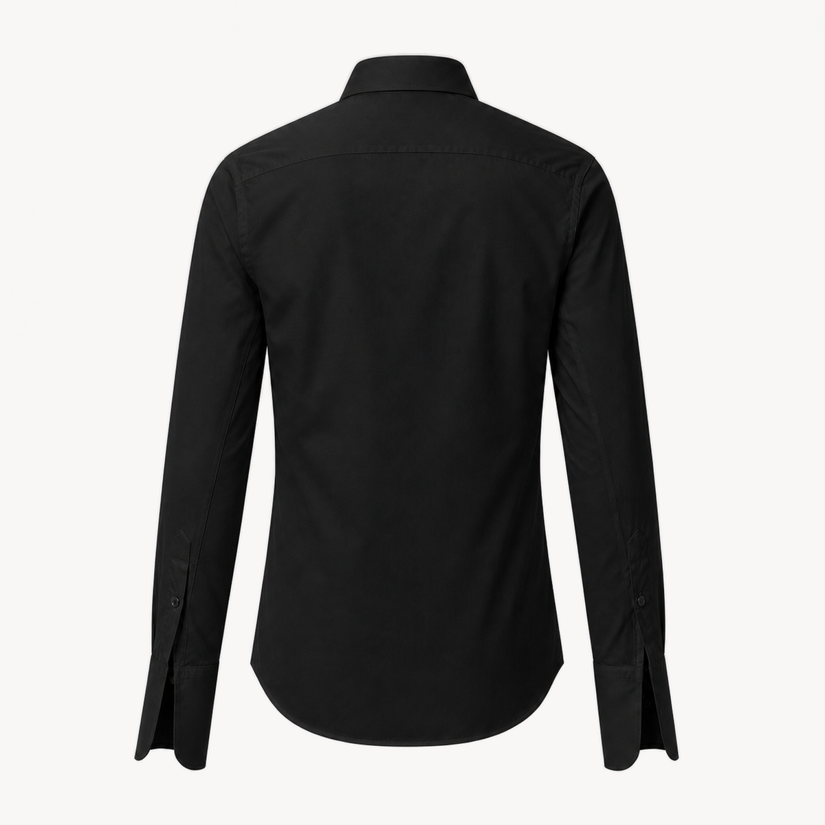 The Executive Poplin Shirt — Noir — back view