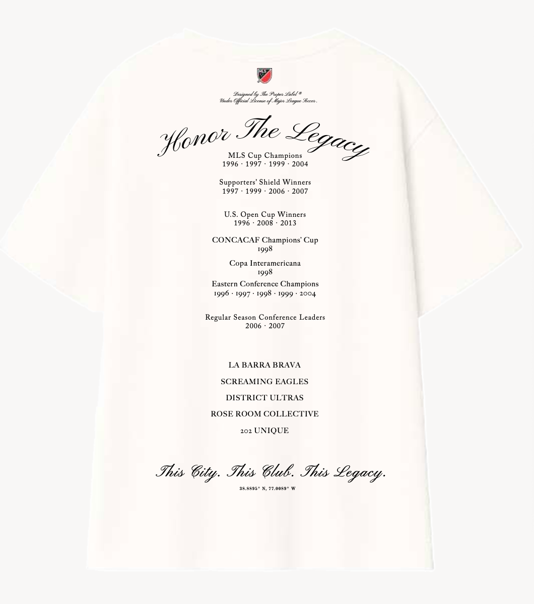 D.C. United — Legacy T-Shirt — back with club history artwork