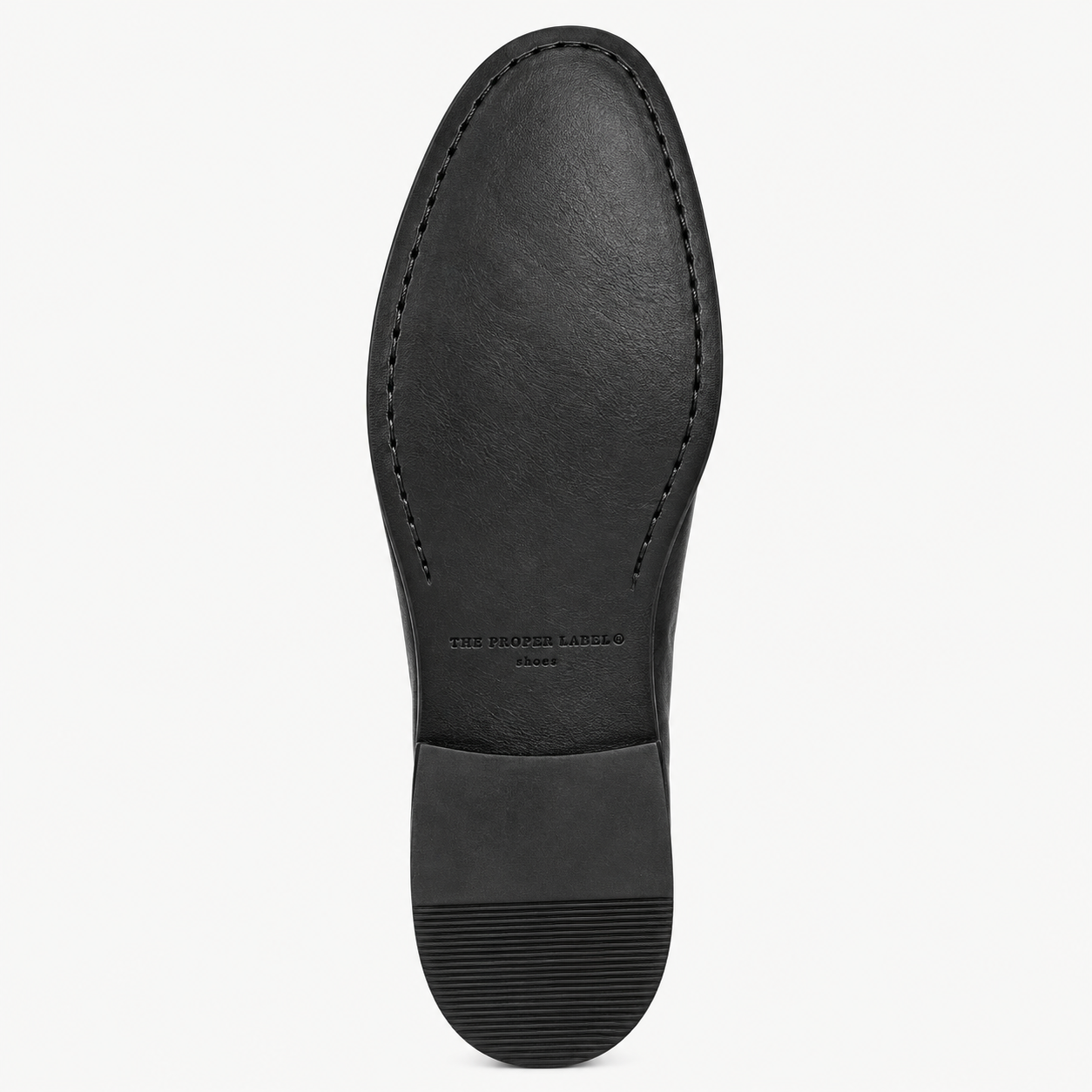 The Proper Moccasin® — calf-leather outsole with The Proper Label® signature.