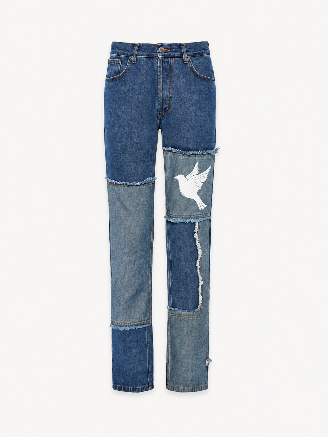Patchwork denim trousers — Archive 2023 — principal product view
