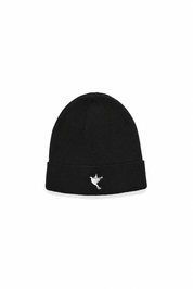 Dove beanie — black — single product view on the Maison studio background.