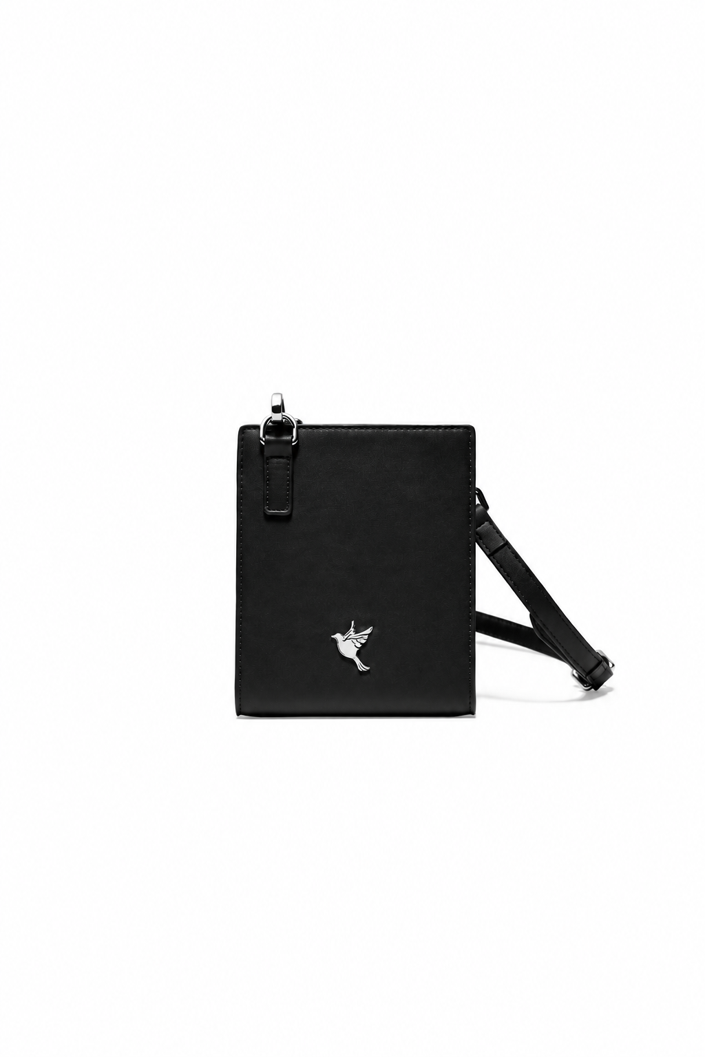 Dove crossbody bag — black — single product view on the Maison studio background.