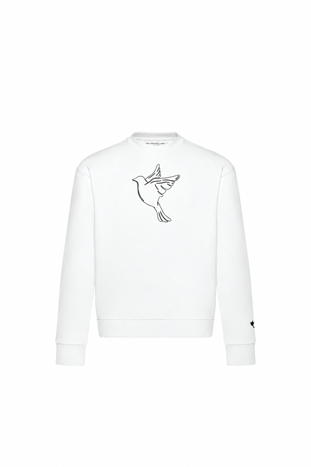 Dove outline sweatshirt — single product view on the Maison studio background.