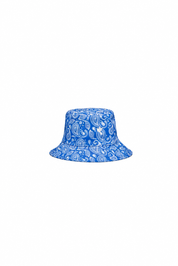 Paisley bucket hat — blue — single product view on the Maison studio background.
