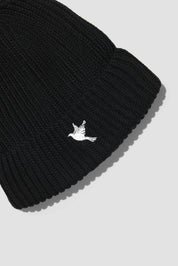 Ribbed Dove beanie — black — 2