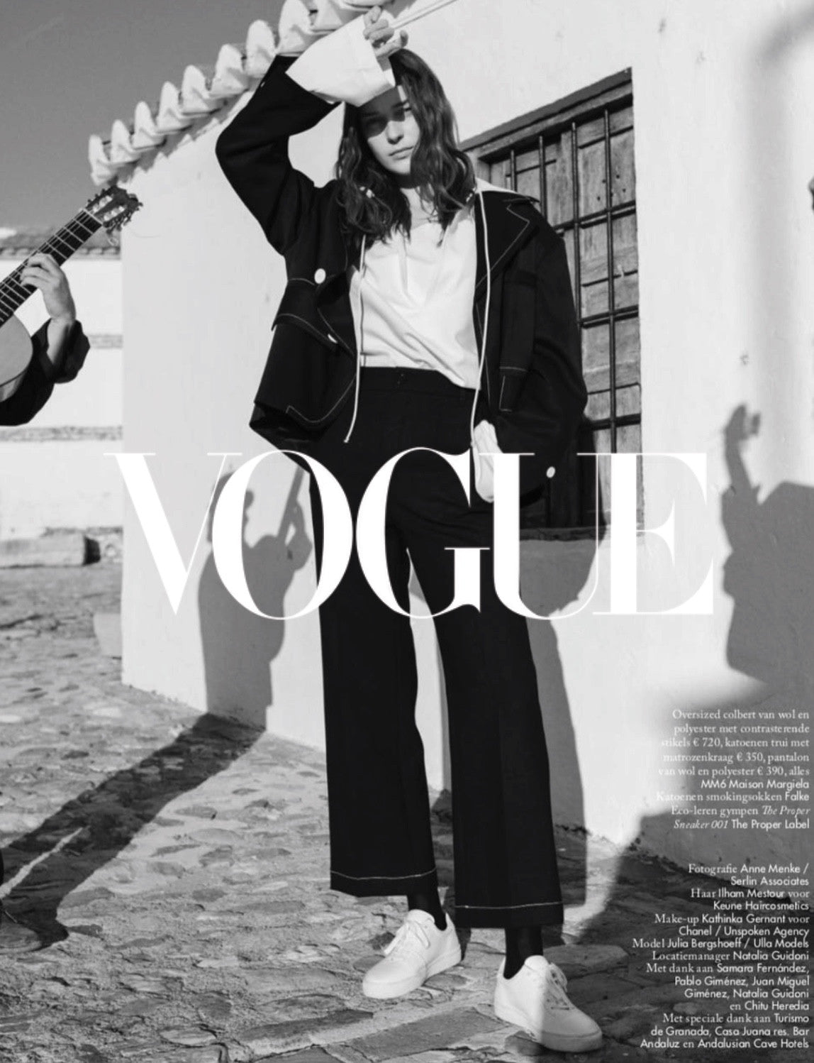 Vogue editorial featuring The Proper Sneaker 001. Photography: Anne Menke / Serlin Associates. Model: Julia Bergshoeff / Ulla Models.