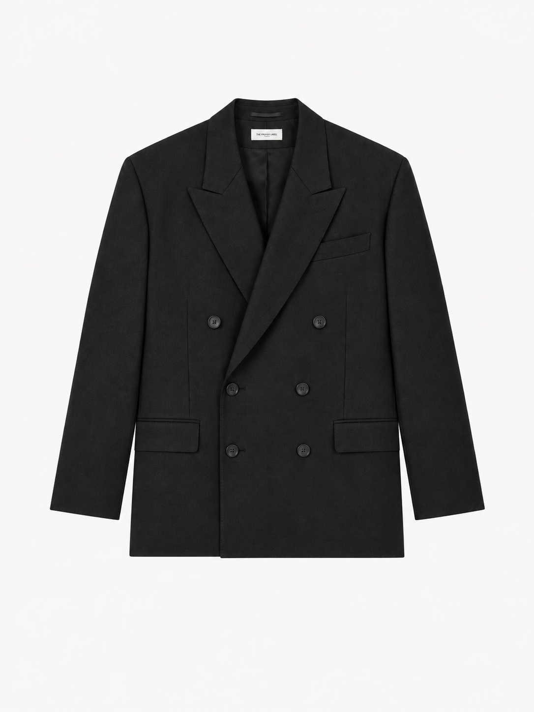 Grand Street Double-Breasted Blazer — Noir — front catalogue view
