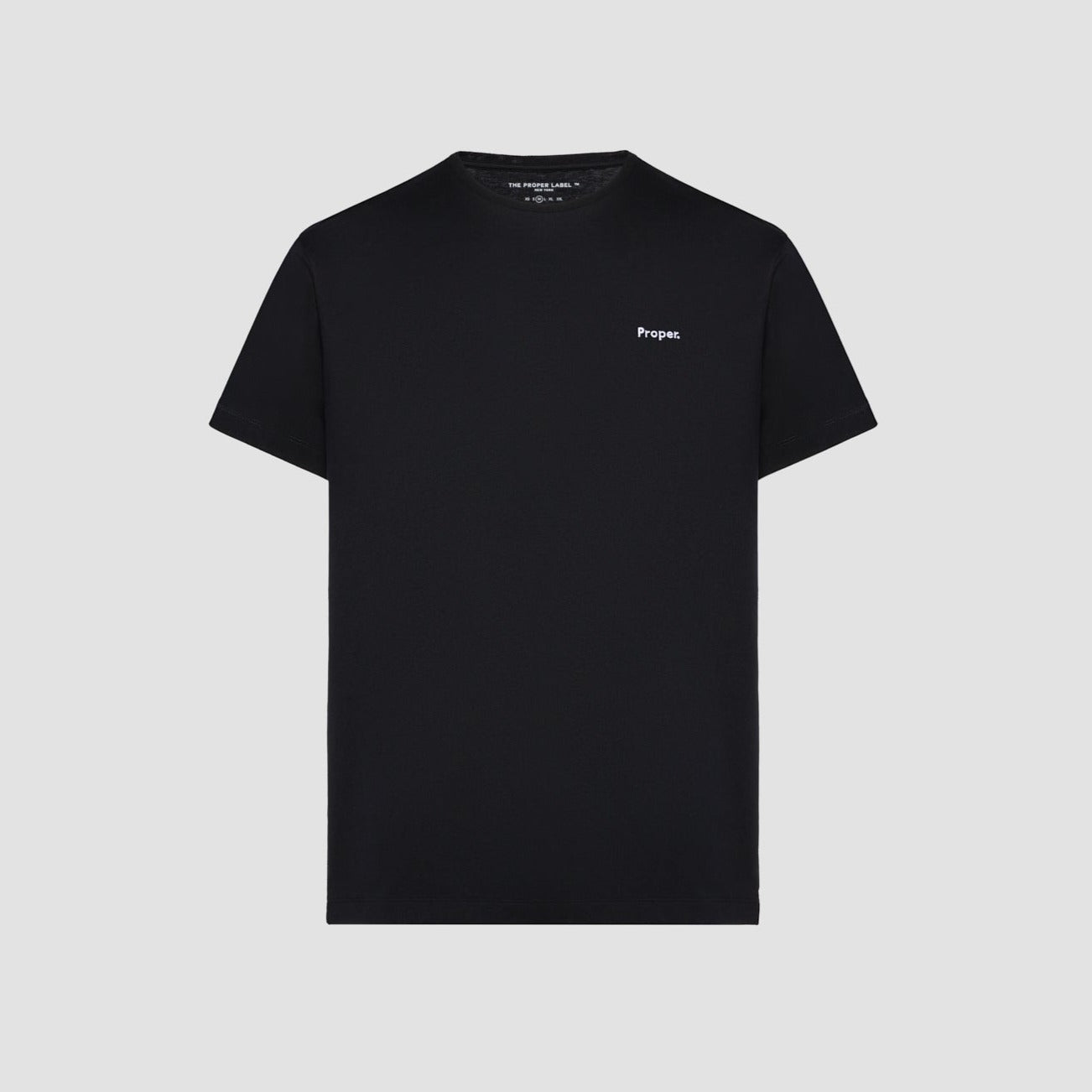 The Proper Tee Shirt ™ Black [White Proper. Embroidery] - The Proper Label ™
