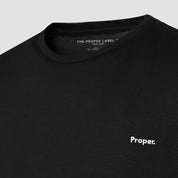The Proper Tee Shirt ™ Black [White Proper. Embroidery] - The Proper Label ®