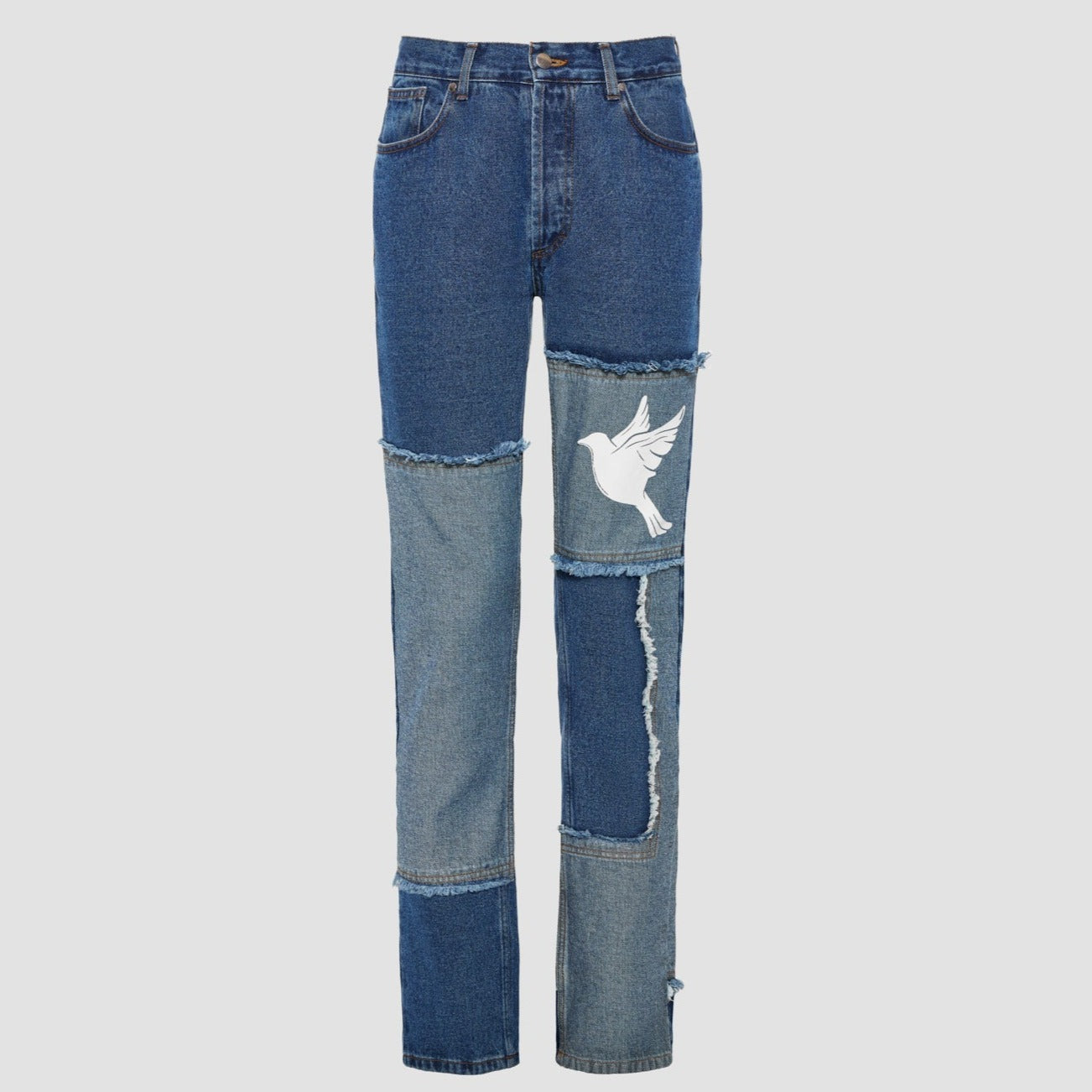 PacSun Patchwork Relaxed Jeans in Blue