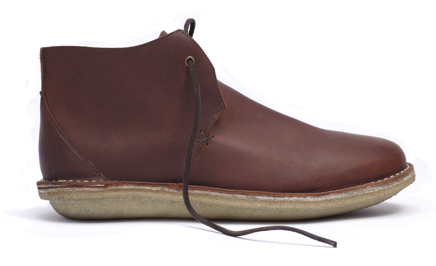 Bottine THE SAMS en cuir rouge brun, vue de profil